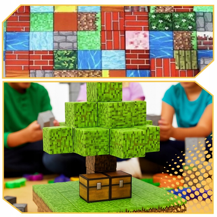 KLOCKI MAGNETYCZNE konstrukcyjne zestaw dla dzieci kreatywne 144 elementy Kod producenta KLO-144